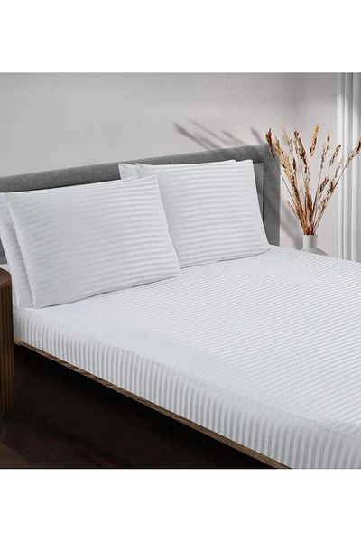 Belsina Home Battal Size Cotton Satin Fitted Sheet Set |   180X200Cm |   100% Cotton