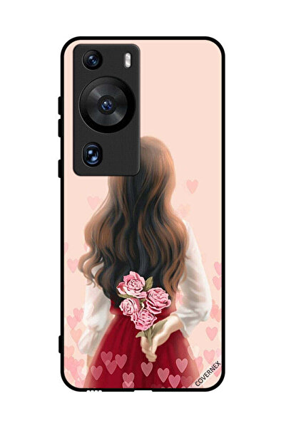 Covernex غطاء حماية لهاتف هواوي بي 60 برو - فتاة تخفي الزهور