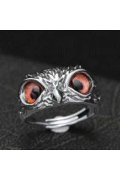Kelan Adjustable women's ring Owl Eye - Orange Crystal