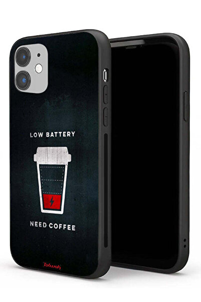 Tolwak جراب حماية لجهاز Apple iPhone 11 - بطارية منخفضة - يحتاج إلى قهوة