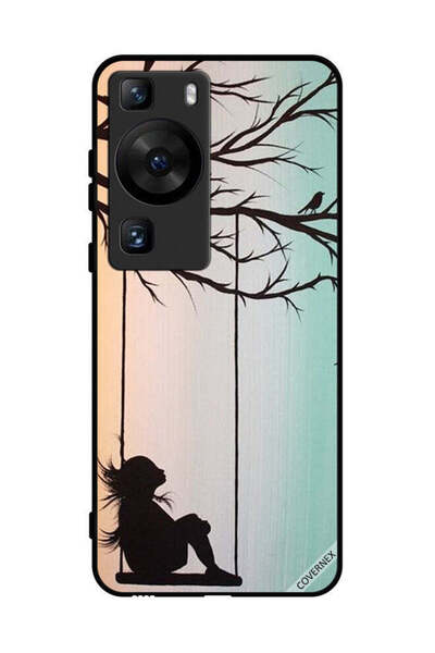 Covernex غطاء حماية لهاتف هواوي بي 60 - رسمة فتاة صغيرة حزينة