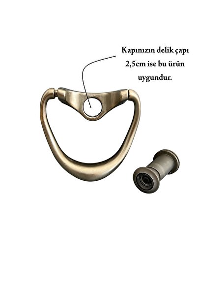 HOMDEP Dürbünlü Çelik Kapı Damla Model Taktak Tokmağı Delik Çapı 2,5cm Renk: Gümüş Gri