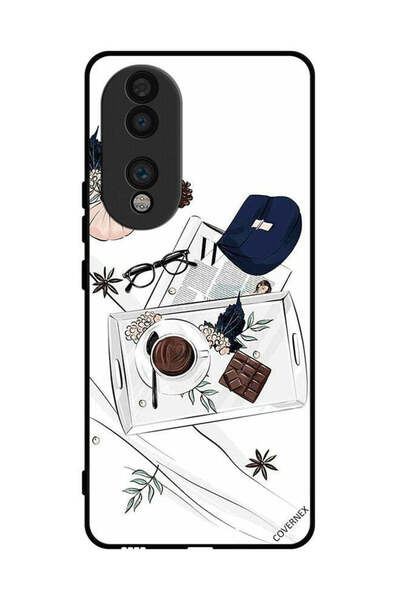 Covernex غطاء حماية لهاتف Honor 70 بفن القهوة والشوكولاتة