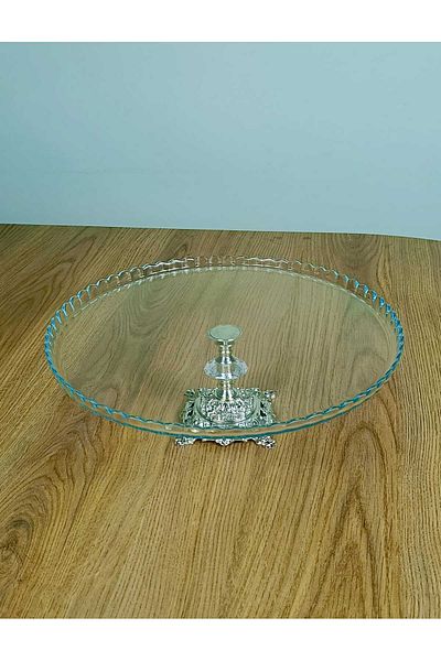 Elta Collection Avangard Silver Casting Footed Round Cake Stand Gorgeous Presentation Stand