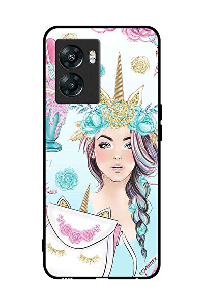 Covernex غطاء حماية لهاتف OnePlus Nord N300 مع رموش على الحقيبة وفتاة وحيد القرن