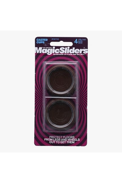 Magic Sliders أكواب دائرية مانعة للانزلاق، مكونة من 4 قطع، لون بني