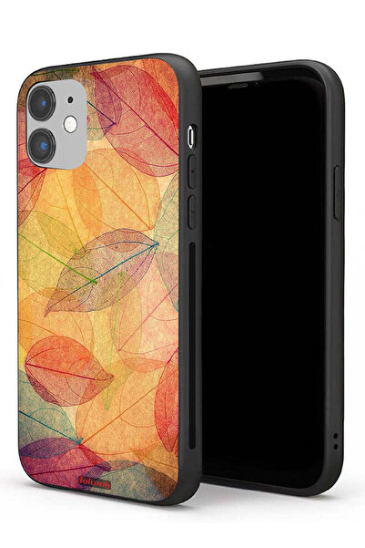Tolwak غطاء حماية لجهاز Apple iPhone 11 برسومات أوراق تجريدية فنية رقمية