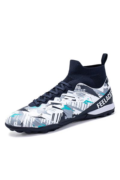 MBrands Football Boots, 8.4 With Ankle For Synthetic Ground, Color White With Black 37