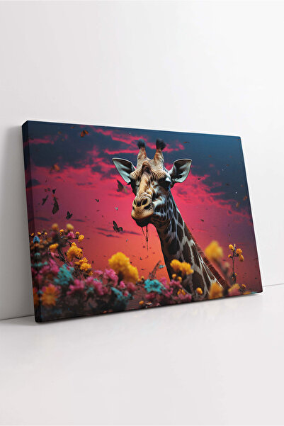 KOSS Dijital Tablou de pânză cu design girafe, tablou de pânză cu girafe cu d...