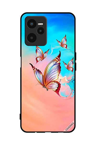 Covernex غطاء حماية لهاتف Realme C35 - فراشات تحلق فوق لون الطلاء