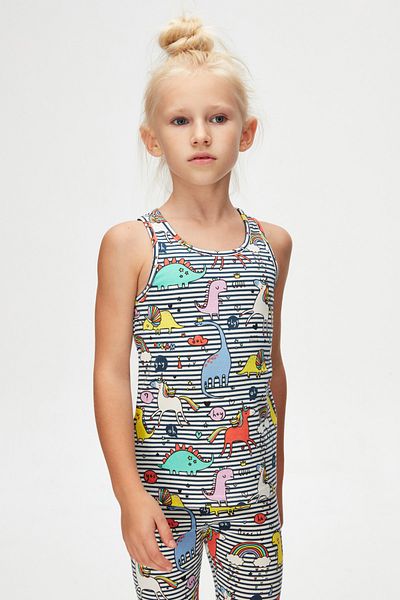 LOVETTI Rainbow Unicorn Girl's Patterned Sleeveless T-Shirt
