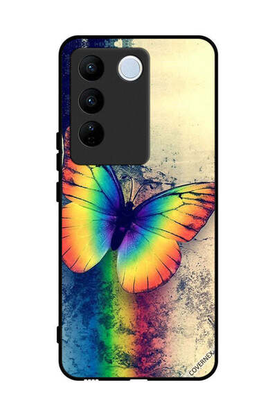 Covernex غطاء حماية لهاتف Vivo S16 - فراشة قوس قزح عتيقة