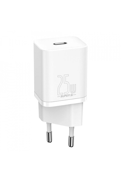 Baseus Type-C PD25W Charger + Type-C Cable - (TZCCSUP-L02) - White