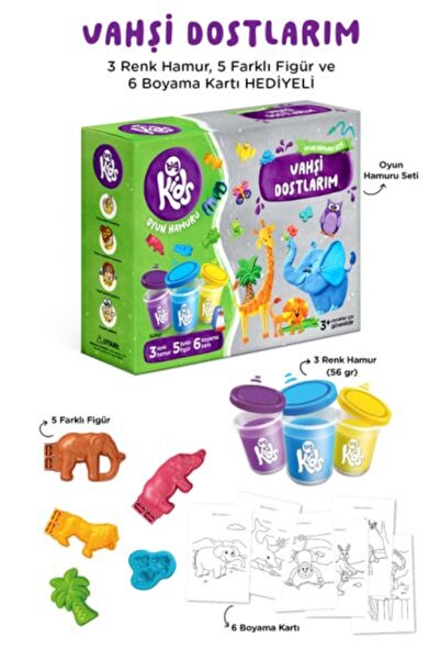 Yeditepe Yayınevi مجموعة عجينة اللعب ويلف فريندز (14 قطعة - 344 جرام)