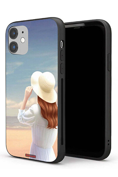 Tolwak غطاء حماية لجهاز Apple iPhone 11 بتصميم قبعة فتاة واقفة