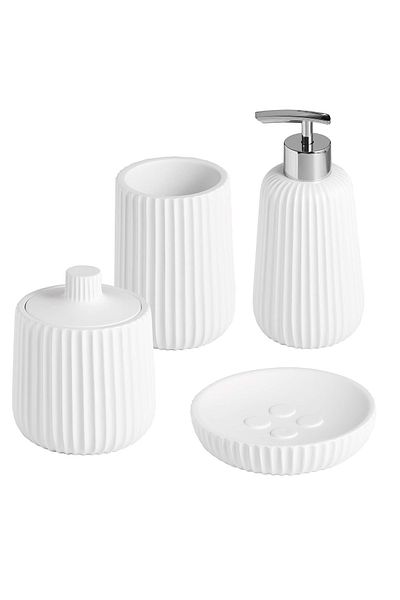 rexa 4-Piece Bathroom Set – Complete Set for Sink, Shower, and Toilet Accessories