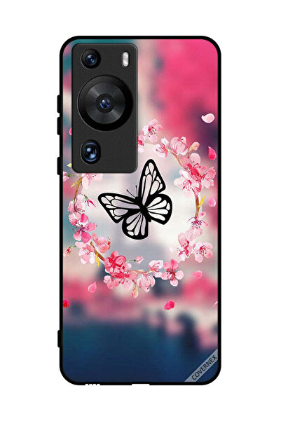 Covernex غطاء حماية لهاتف هواوي بي 60 برو بتصميم فراشة وحلقات زهور