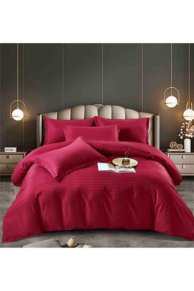 CHIRASO Lenjerie CHIRASO Damasc Premium, 6 Piese, Cearceaf ELASTIC 180x200 cm, 4 Fețe de Pernă