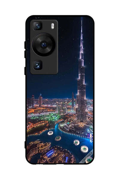 Covernex غطاء حماية لهاتف هواوي بي 60 - منظر ليلي لوسط المدينة