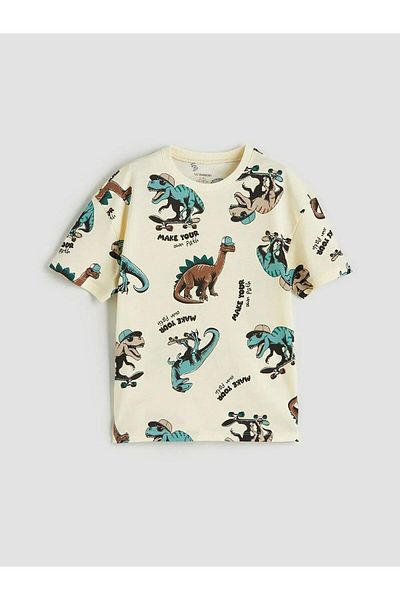 LC Waikiki Lcw Kids Dinosaur Print Boys T-Shirt and Shorts 2-Piece (S5)