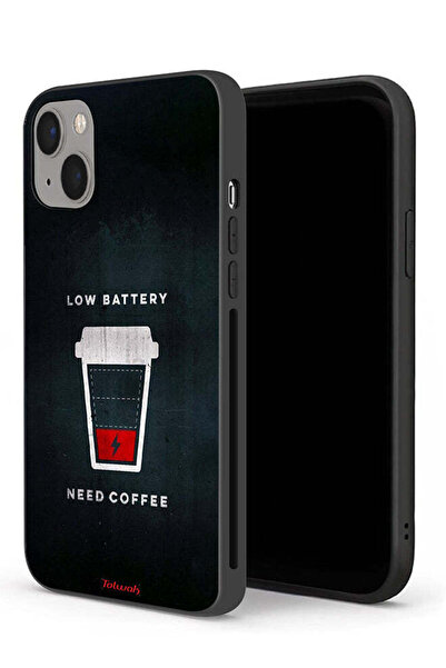 Tolwak جراب حماية لجهاز Apple iPhone 13 mini - بطارية منخفضة - يحتاج إلى قهوة