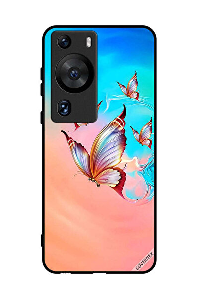 Covernex غطاء حماية لهاتف هواوي بي 60 برو - فراشات تحلق فوق لون الطلاء