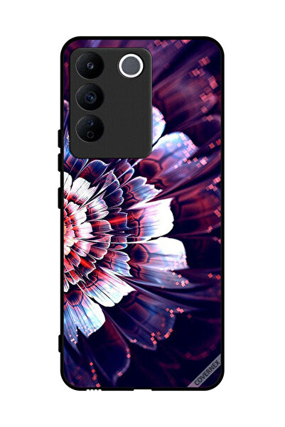 Covernex غطاء حماية لهاتف Vivo V27e مع زهرة كبيرة منعكسة على الجانب الأيسر