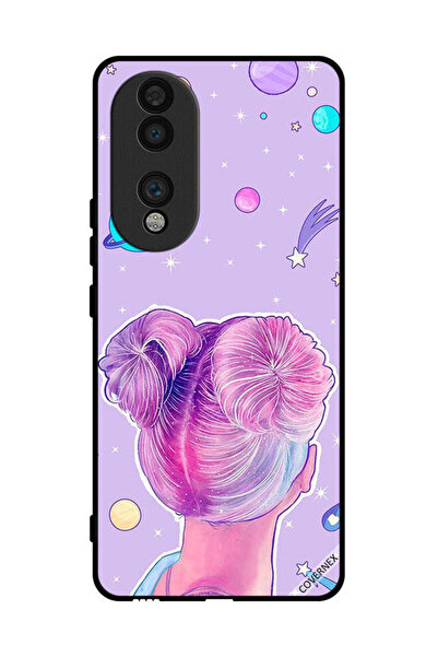 Covernex غطاء حماية لهاتف Honor 70 بتصميم فتاة ونجوم الفضاء