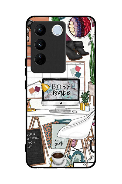 Covernex غطاء حماية لهاتف Vivo V27 - مشبك فني من Boss Babe