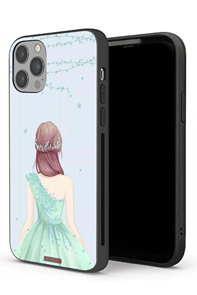 Tolwak جراب حماية لهاتف Apple iPhone 12 Pro Max - فتاة لطيفة ترتدي فستانًا مز...