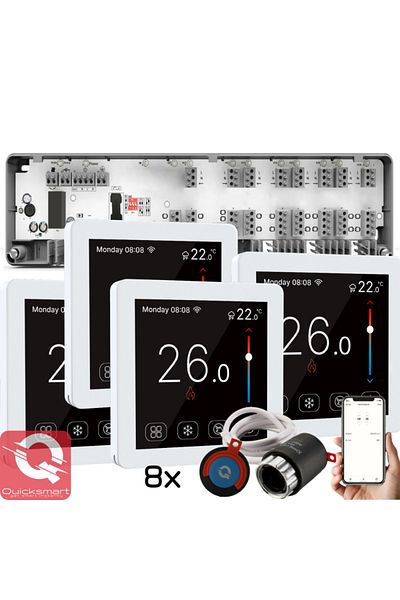 Quicksmart Kit de automatizare inteligentă cu fir Q10 cu controler și termostate