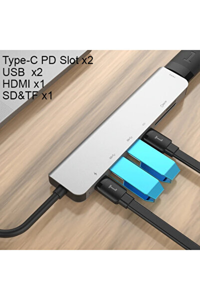 toyigoo Ally USB (Type-C to 7in1 Hdtv 2Xusb+Pd) Sd&Tf Reader Hub Adapter Mult...