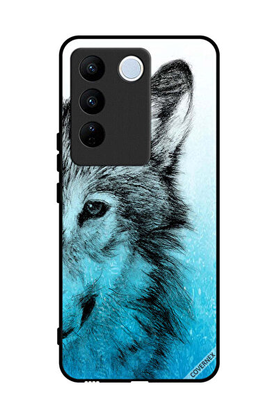 Covernex غطاء حماية لهاتف Vivo V27 Pro بتصميم نصف وجه ذئب