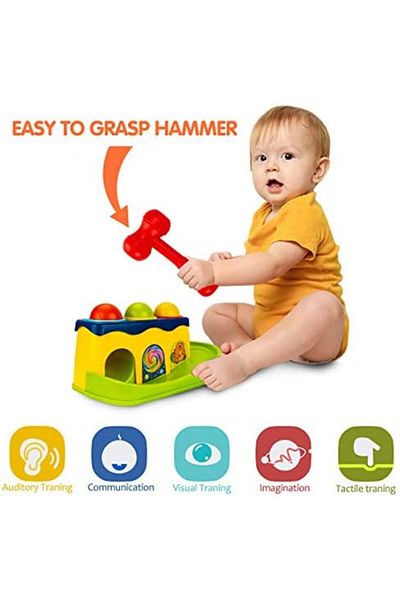 Uni Hammer and Ball Toys from UNI for Infants and Toddlers Ages 6-18 Months ABS Multicolor