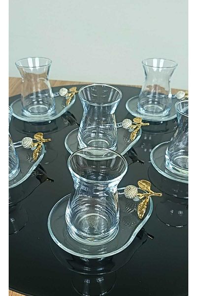 Elta Collection Special Series 6-Piece Silver Tea Set, Tea Set, Gift, Dowry