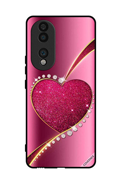 Covernex غطاء حماية لهاتف Honor 70 بتصميم قلب لامع من الألماس