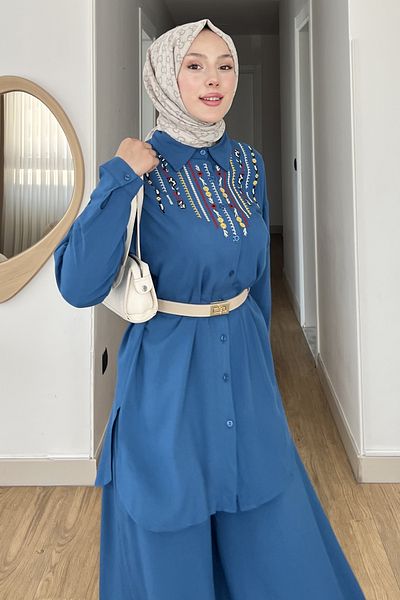 Saklı Butik Aybike Symmetrical Embroidery Suit Sk-8535