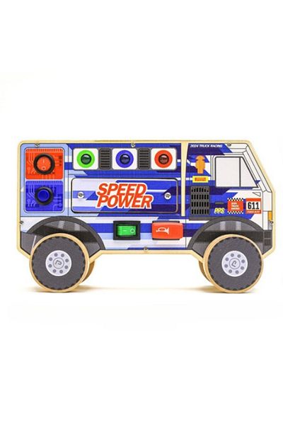 Generic Truck Busy Board for Toddlers – Montessori Wooden Sensory Toy for Kids 3+