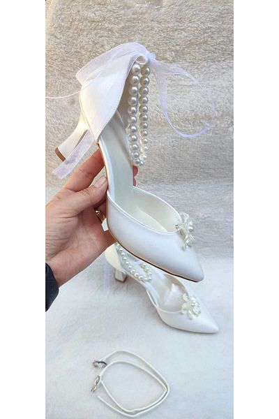 Berush Bride Women's Iris Flowered Pearl Heels 👠   Evening Dress Shoes