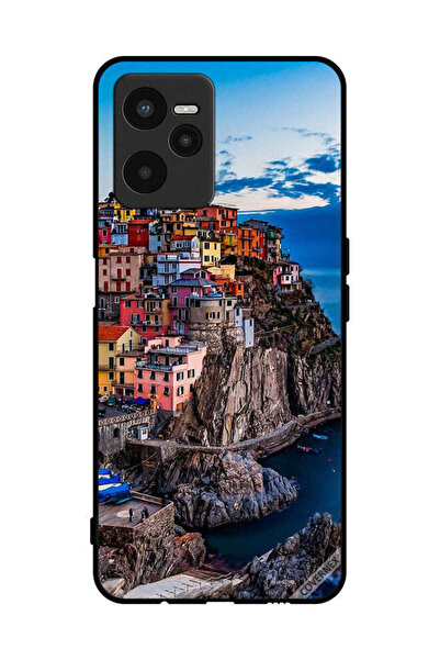Covernex غطاء حماية لهاتف Realme C35 - منازل ملونة على البحر