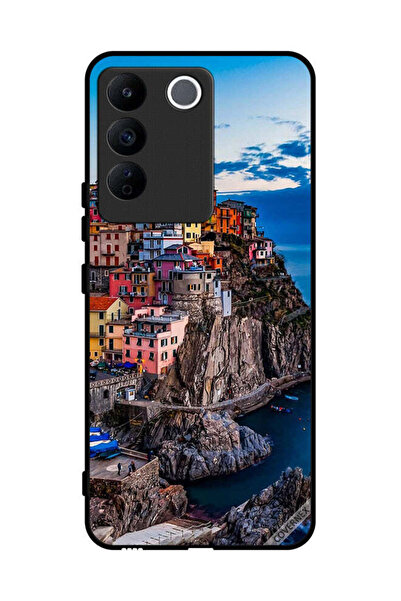 Covernex غطاء حماية لهاتف Vivo S16e - منازل ملونة على البحر