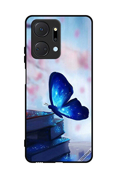 Covernex غطاء حماية لهاتف Honor X7a بتصميم فراشة جالسة على كتاب