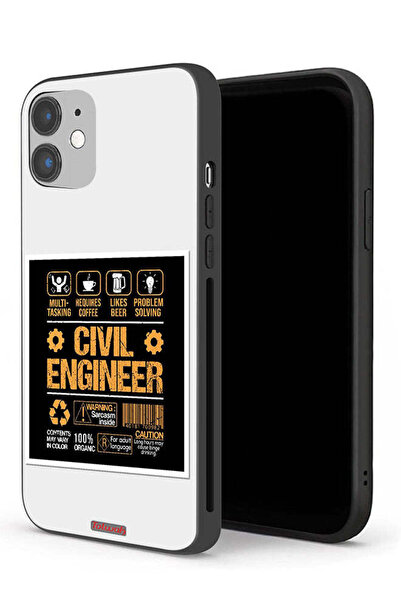 Tolwak جراب حماية لجهاز Apple iPhone 12 - ملصق مهندس مدني