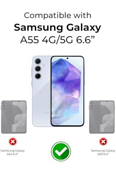 Glassology جراب شفاف لهاتف سامسونج A55، غطاء هاتف مقاوم للصدمات، غير قابل للاصفرار
