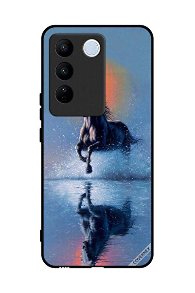 Covernex غطاء حماية لهاتف Vivo S16 Pro - رسمة حصان يركض في الماء