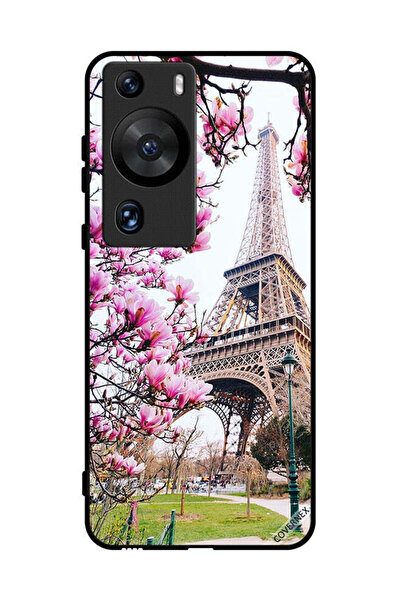 Covernex غطاء حماية لهاتف هواوي بي 60 برو - زهور وبرج إيفل