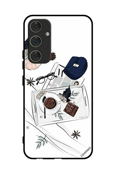 Covernex غطاء حماية لهاتف سامسونج جالاكسي A34 - فن القهوة والشوكولاتة