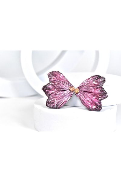 NARRU Handmade NARRU earrings, half flower, shades of pink and lilac Mary 08