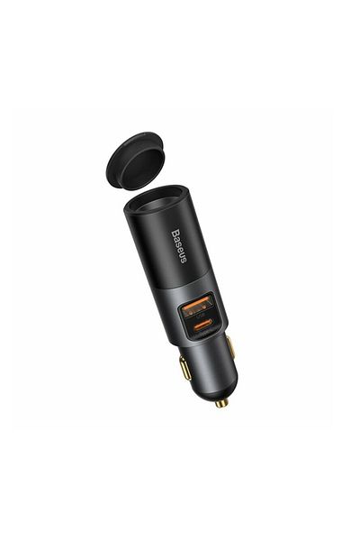 Baseus Car Charger, with Cigarette Lighter Extension, Quick Charge 3.0, 120W, USB-A, CCBT-C0G - Gray