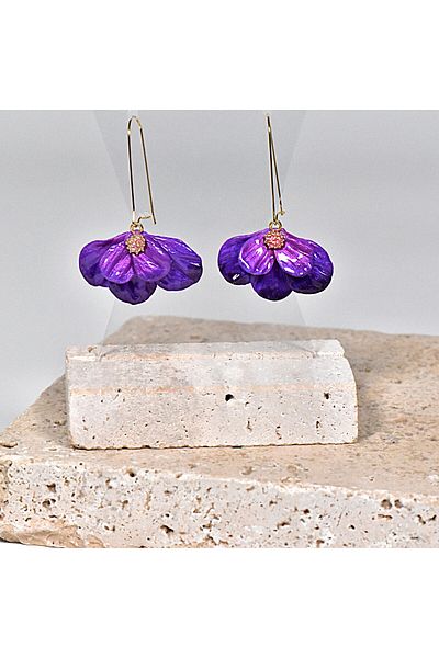 NARRU NARRU handmade earrings, flower-shaped, chandelier, Milena 22